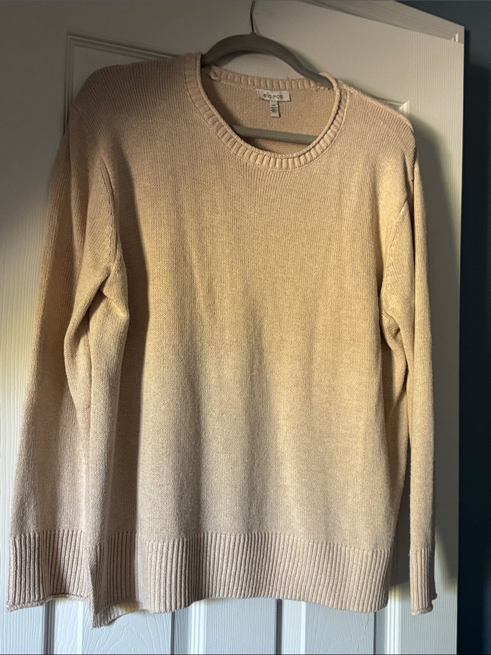 Ella Moss Women's Crew Neck Sweater in Light Beige